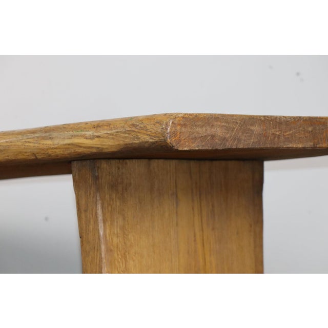 Brutalist Dining Table in Wood, 1960s For Sale - Image 9 of 18