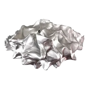 Contemporary Minimalist Silver Metal Artwork "Silver Cloud for Andy (A)" Sculpture Installation by Atticus Adams