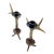 Pair of vintage composite and steel faux antler candle holders. No maker's marks.