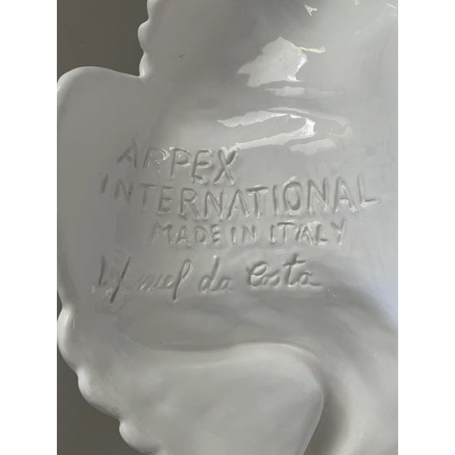 Vintage Artex International Large White Italian Ceramic Charger For Sale - Image 10 of 13