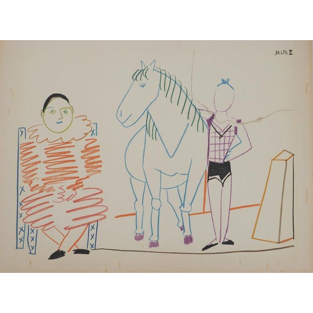 Pablo Picasso, Harlequin and Horsewoman, Lithograph For Sale - Image 6 of 6