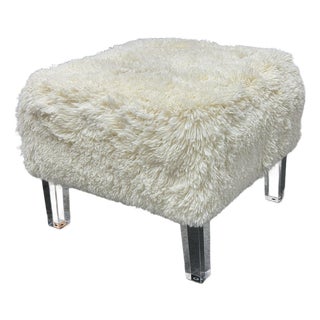 Skyline Furniture Faux Fur Ottoman For Sale