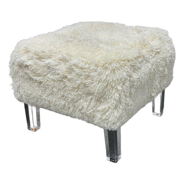 Skyline Furniture Faux Fur Ottoman For Sale