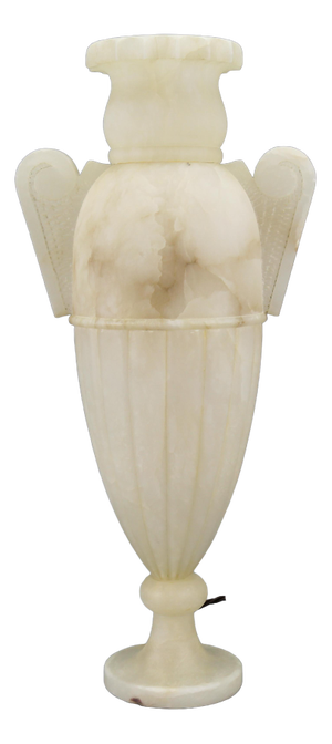 Neoclassical Style Alabaster Amphora-Shaped Table Lamp, 1930s