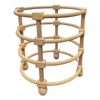 Late 20th Century Jay Spectre Attributed Pencil Reed Occasional Table For Sale
