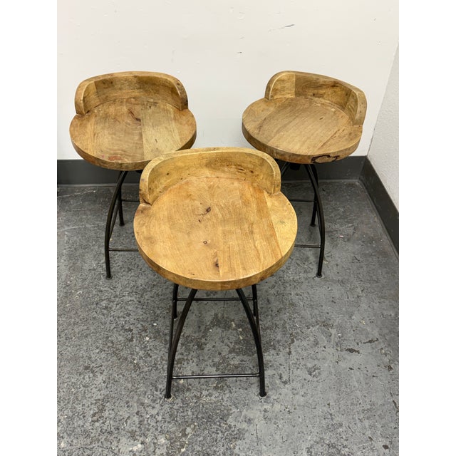 2010s Arteriors Henson Counter Stools, Set of Three For Sale - Image 5 of 12