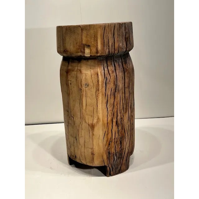 Rustic European Vintage French Wooden Stool - #374 For Sale - Image 3 of 6