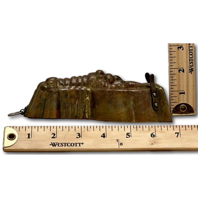 Rare & Unusual Small Size Matching Pair Early 1900s Antique Germany Solid Copper Lobster Kitchen Molds - 6 1/2 Inches Long For Sale - Image 17 of 18