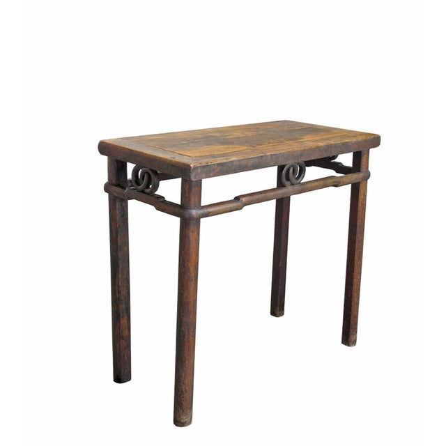 Chinese Antique Chinese Double-Ring Motif Side Table For Sale - Image 3 of 5