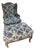 Baker Furniture French Provincial Wingback Bergère & Ottoman in Floral Trellis Print For Sale