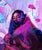 Píntame angelitos negros by Jessica Oliveras | Oil, oil stick and marker on linen portrait of a woman in a colorful shawl For Sale