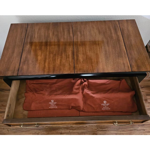 Raymond Sobota 1970s Century Furniture by Raymond Sobota Buffet Black Frame With Burl Wood For Sale - Image 4 of 11