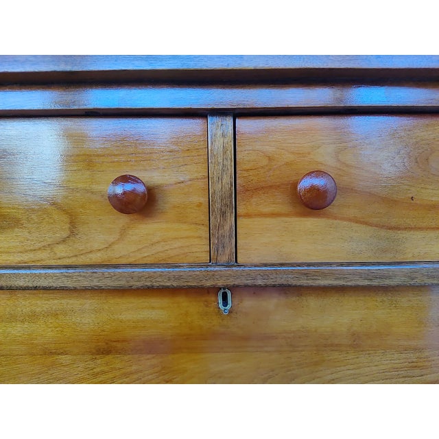 Brown Restored Antique 19th-Century American Empire Chest of Drawers For Sale - Image 8 of 11