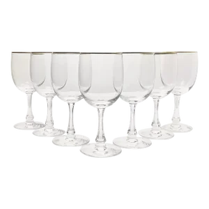 1960s Fostoria “Classic Gold” Set of 7 Water Glasses