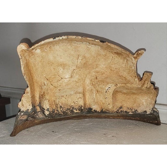 1940s 20thc Century Cast Iron Pig Door Stop For Sale - Image 5 of 6
