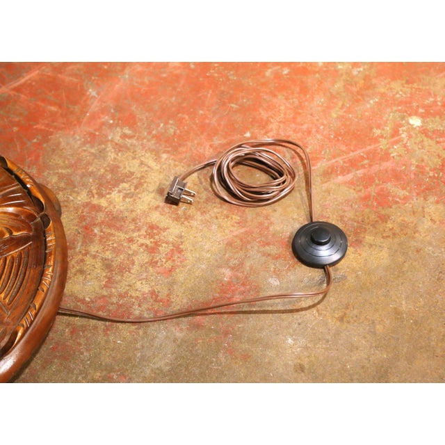 Early 20th C French Louis XIII Walnut Barley Twist Floor Lamp With Table For Sale - Image 10 of 10