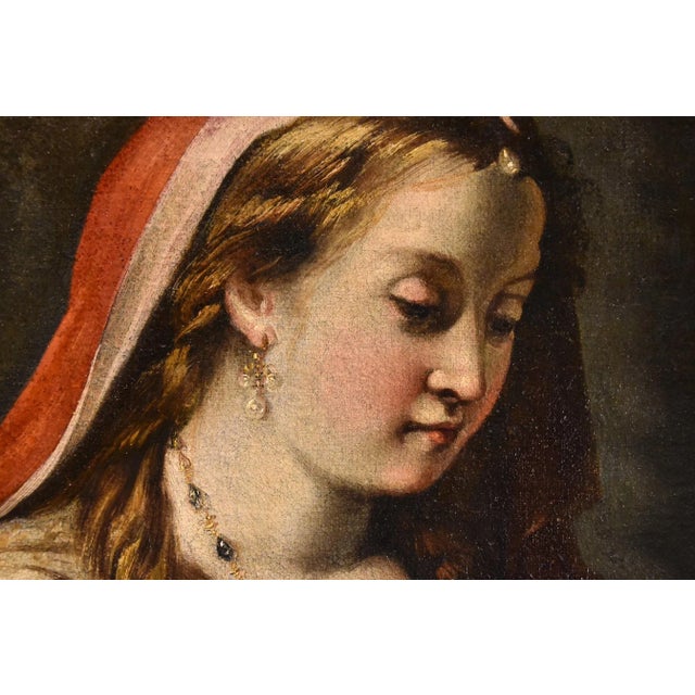 Early 18th Century Gaspare Diziani, Portrait of Princess Diziani, 1730, Oil on Canvas For Sale - Image 5 of 14