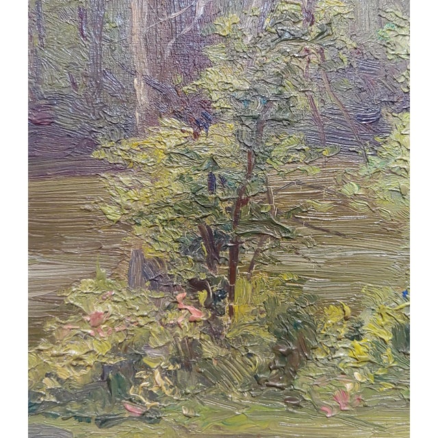Ben Carre - Wooded Landscape at Fort Lee,VA -Oil Painting C.1915 For Sale - Image 4 of 9