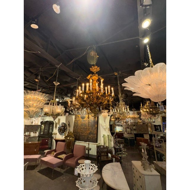 Metal Fine 19th C. French Gilt Bronze Chandelier For Sale - Image 7 of 7