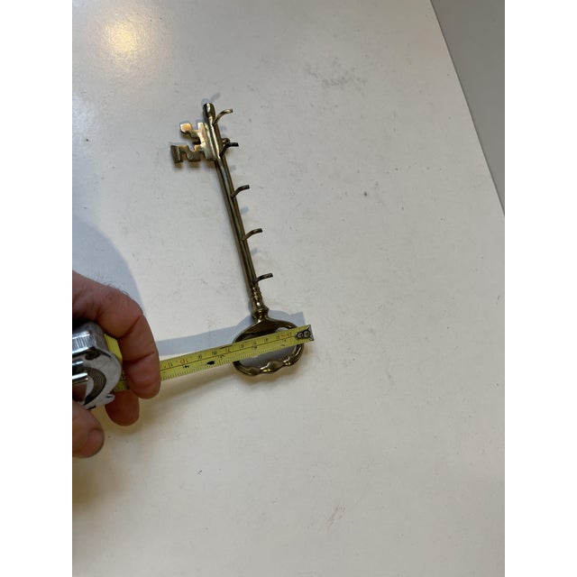 Metal Vintage Wall Key Hanger in Brass, 1960s For Sale - Image 7 of 8