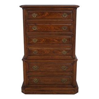 Thomasville Oak 6 Drawer High Chest For Sale