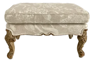 Louis XV Style Damask Ottoman