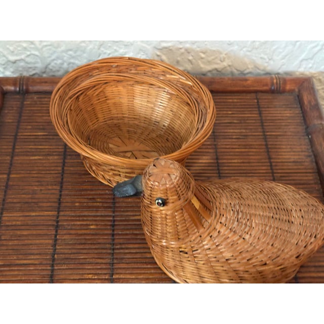 Wood 1970s Wicker Bird Basket For Sale - Image 7 of 9