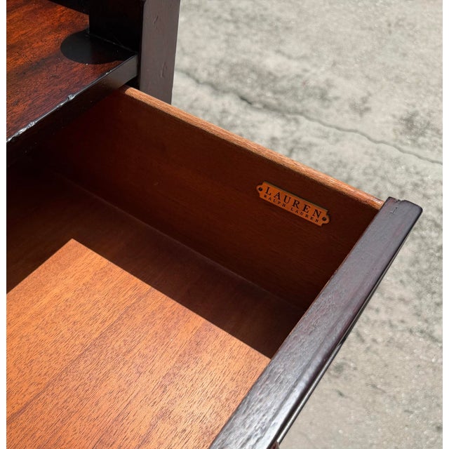 Ralph Lauren British Colonial Mahogany Accent Chests With Drawer & Shelf, Pair For Sale - Image 10 of 16
