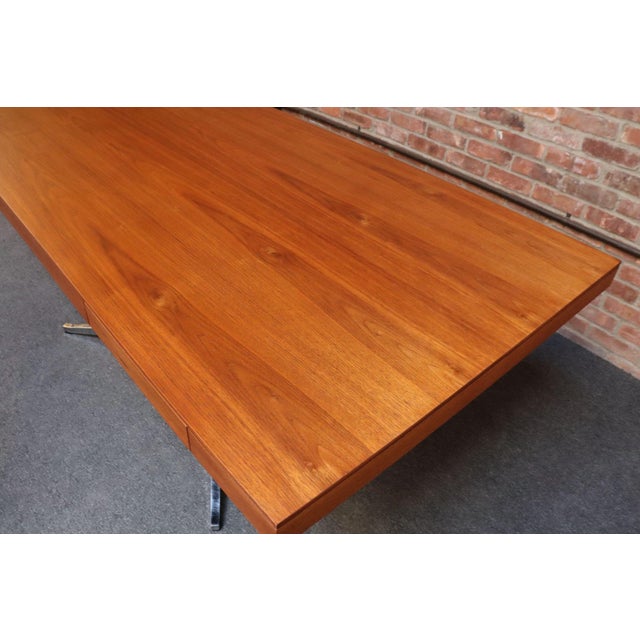 Vintage Florence Knoll Teak and Chromed-Steel Partner's Desk / Executive Desk For Sale - Image 11 of 18