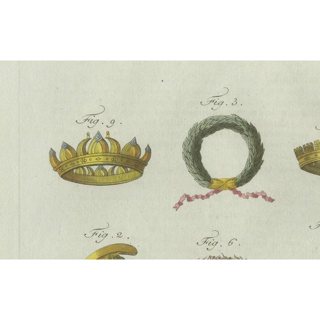 Bertuch, Ancient Crowns and Laurel Wreaths, C. 1800, Engraving For Sale - Image 4 of 9