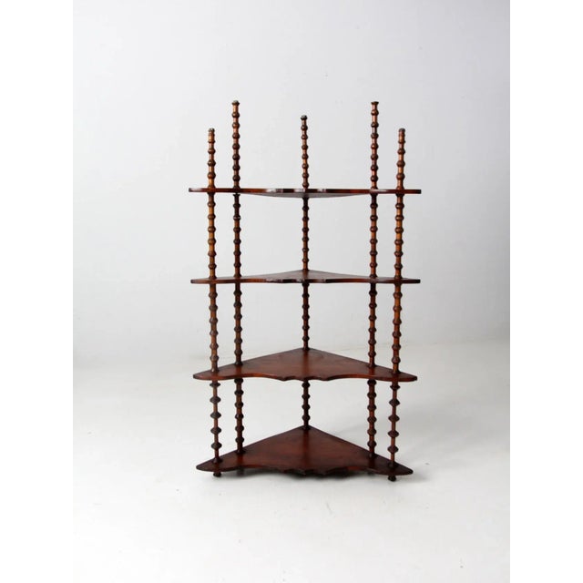 Antique Folk Art Spool Corner Shelf For Sale - Image 11 of 11