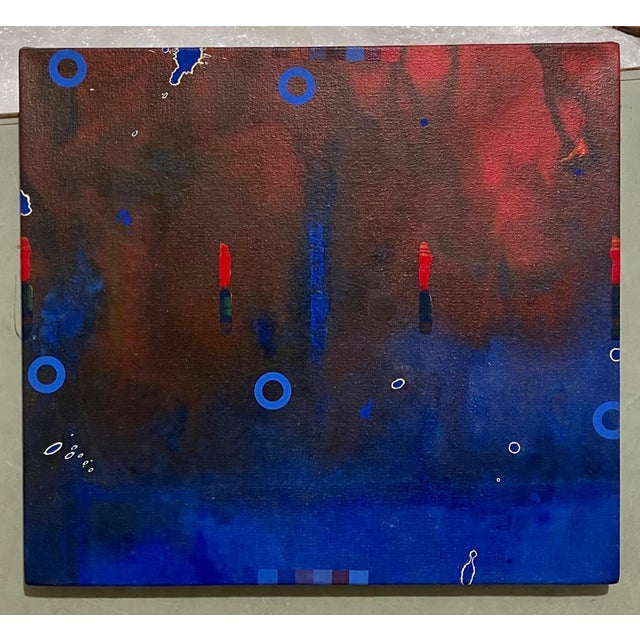 James Yohe, Modernist American Abstract Expressionist Pop Art Painting on Canvas James Yohe, 1980 For Sale - Image 9 of 13