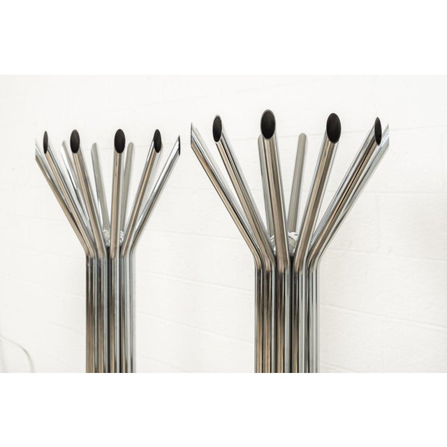 Mid 20th Century Silver Chrome Tubular Floor Lamp by Kovacs - a Pair For Sale - Image 9 of 11