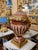 French Burgundy French Style Porcelain Covered Vase With Gold Leaf Details & Gilt Bronze Mounts For Sale - Image 3 of 4