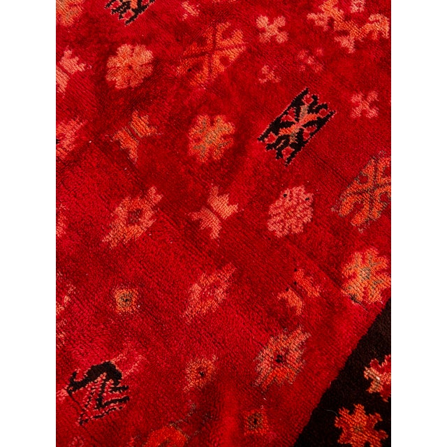 Vintage Moroccan Boujad Rug – Handmade Berber Wool Rug – Red Tribal Geometric Carpet – One of a Kind Piece For Sale - Image 10 of 10