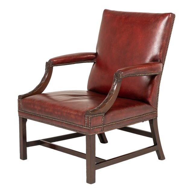 18th Century English Mahogany Gainsborough Chair For Sale