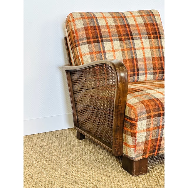 Vintage Lounge Chair in Bentwood and Checkered Fabric, 1960s For Sale - Image 14 of 16