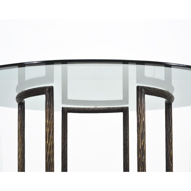 Thomas Pheasant for McGuire Faux Bois Bronze Center Dining Table For Sale In Sacramento - Image 6 of 18
