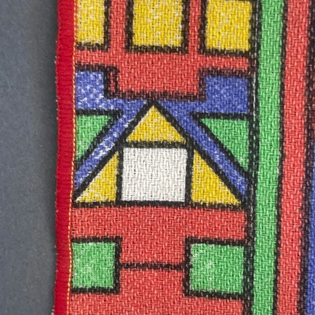 Mid-Century Modern Vintage 1970s World of the Ndebele Wall Hanging African Multicolor Decorative Textile For Sale - Image 3 of 13