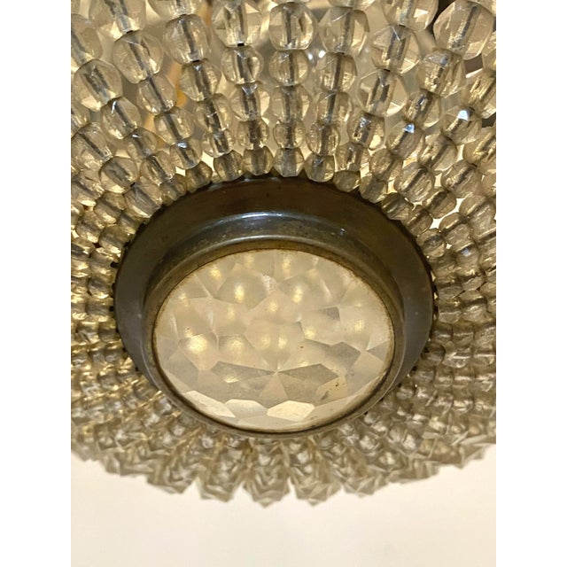 Bronze & Crystal Pendant Light, 1960s For Sale - Image 9 of 11