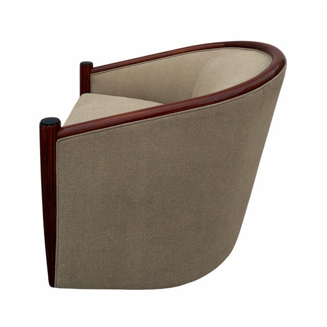 J. Robert Scott 1990s Art Deco Style Swivel Club Chair Attributed to Sally Sirkin Lewis for J Robert Scott - 1 of 2 Available For Sale - Image 4 of 8