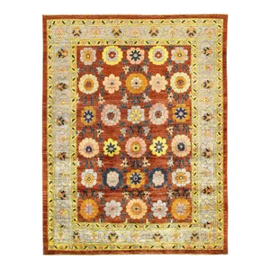 Brown Color Fine Hand Knotted Farahan Rug