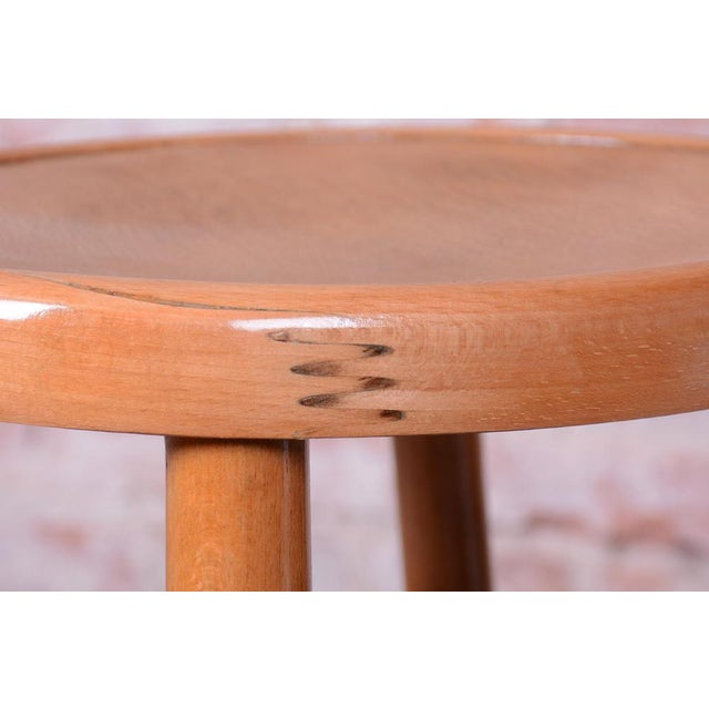 Mid-Century Stool in Sold Beech and Plywood, Czech, 1950s For Sale - Image 6 of 9