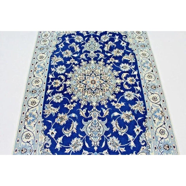 Middle Eastern Hand-Knotted Wool and Silk Nain Rug For Sale - Image 3 of 11