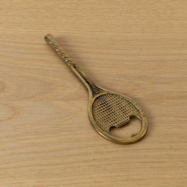 Metal 1950s French Brass Tennis Bottle Opener For Sale - Image 7 of 8
