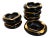 Cambridge Ebony With Gold No. 388 - Set of 6 Personal 2 1/2" Ashtrays For Sale