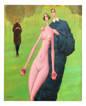 Waldemar J. Marszalek, Adam and Eve, Nude, Oil on Canvas