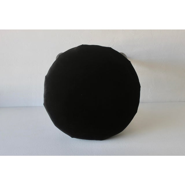 Chairmaster of Ny Black on Black Padded Seat Cabriole Leg Stool Vintage Late 20th Century For Sale - Image 12 of 15