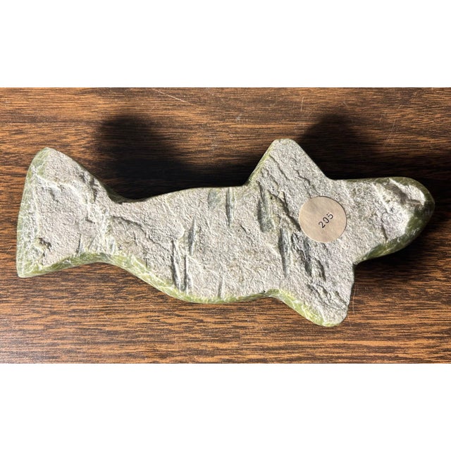 Vintage Canadian Inuit Serpentine Stone Whale Carving (20th Century) For Sale - Image 9 of 10