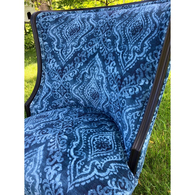 Ink Blue Pair of Vintage Accent Chairs For Sale - Image 8 of 9